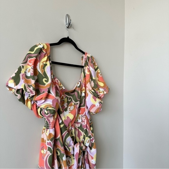 Show ME YOUR MUMU- Danielle Floral Wrap Front Midi Dress Size:3X - Picture 6 of 10